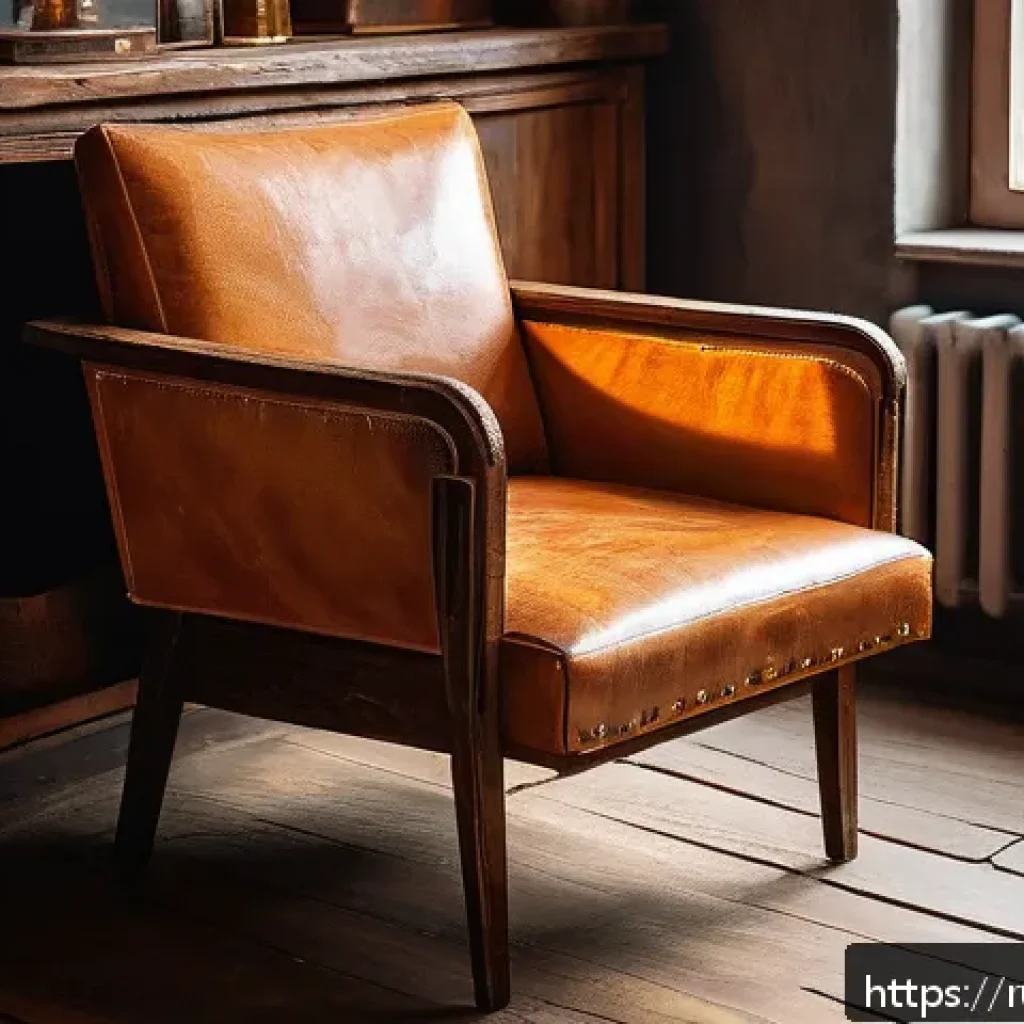 희귀 빈티지 아이템 찾는 법 - A cozy interior scene showcasing authentic Soviet-era vintage furniture: a sturdy wooden armchair wi...