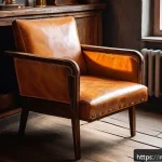 희귀 빈티지 아이템 찾는 법 - A cozy interior scene showcasing authentic Soviet-era vintage furniture: a sturdy wooden armchair wi...