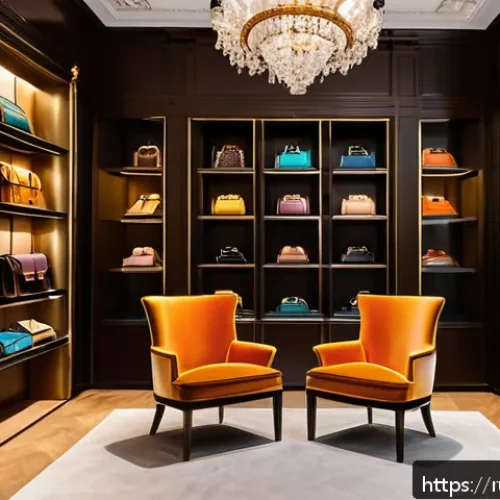 명품 중고 가방 가격 변동 추이 - A luxurious vintage handbag collection displayed elegantly in a high-end boutique in Moscow, featuri...